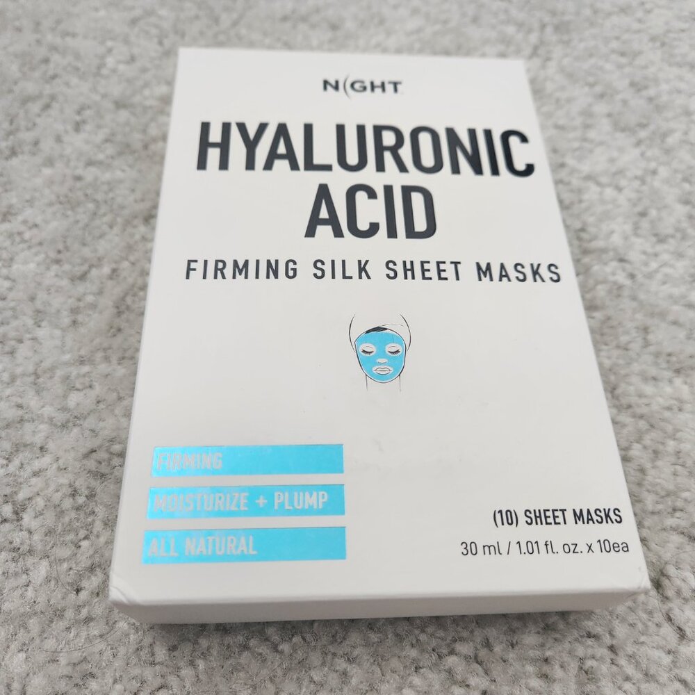 NIGHT Hyaluronic Acid Firming Silk Sheet Mask - 10-pack - New in Box